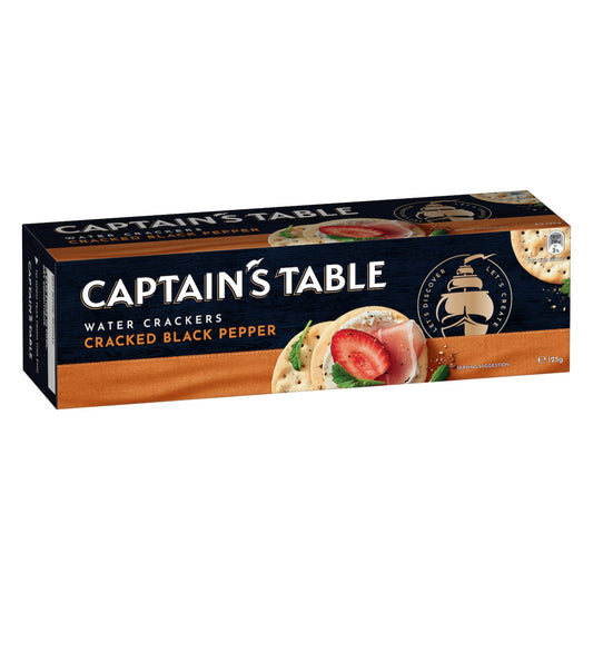 Captains Table water crackers - cracked pepper