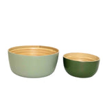 Bebb Biodegradable Bamboo Bowls - set of 2, sage and olive