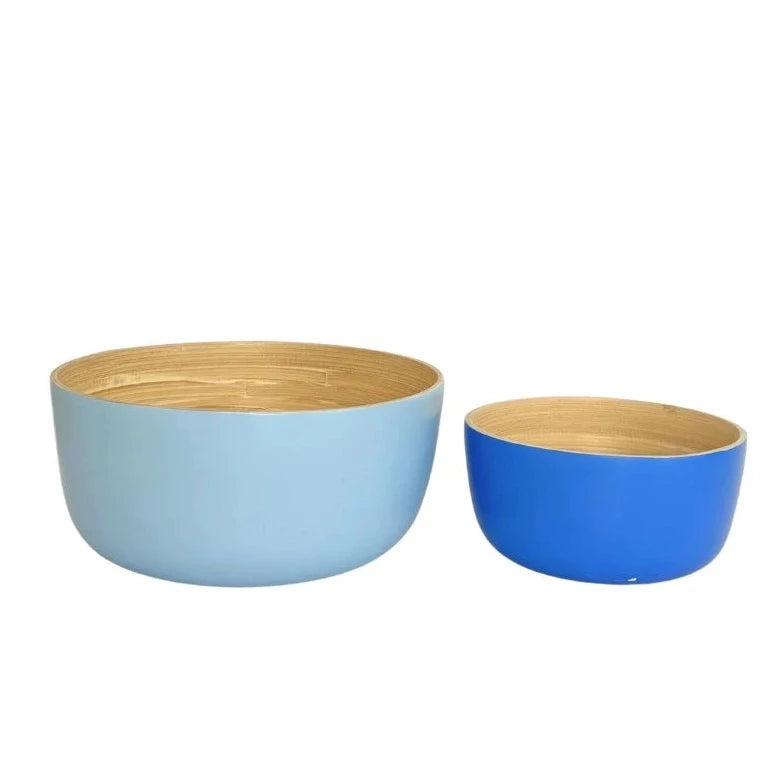 Bebb Biodegradable Bamboo Bowls - set of 2, sky and kingfisher