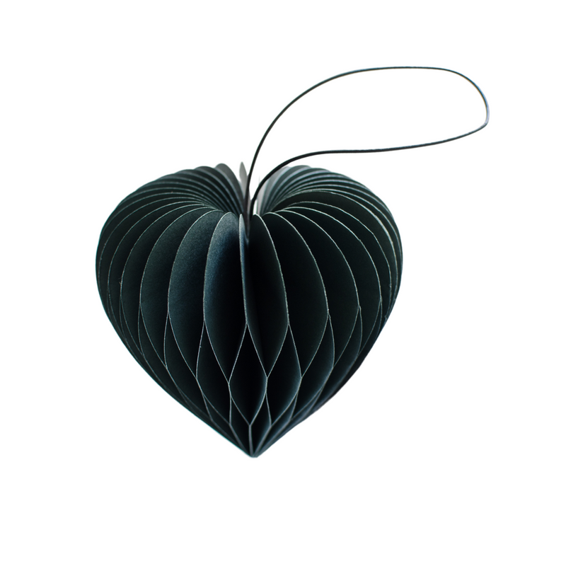 Forest Green Paper Heart Ornament
