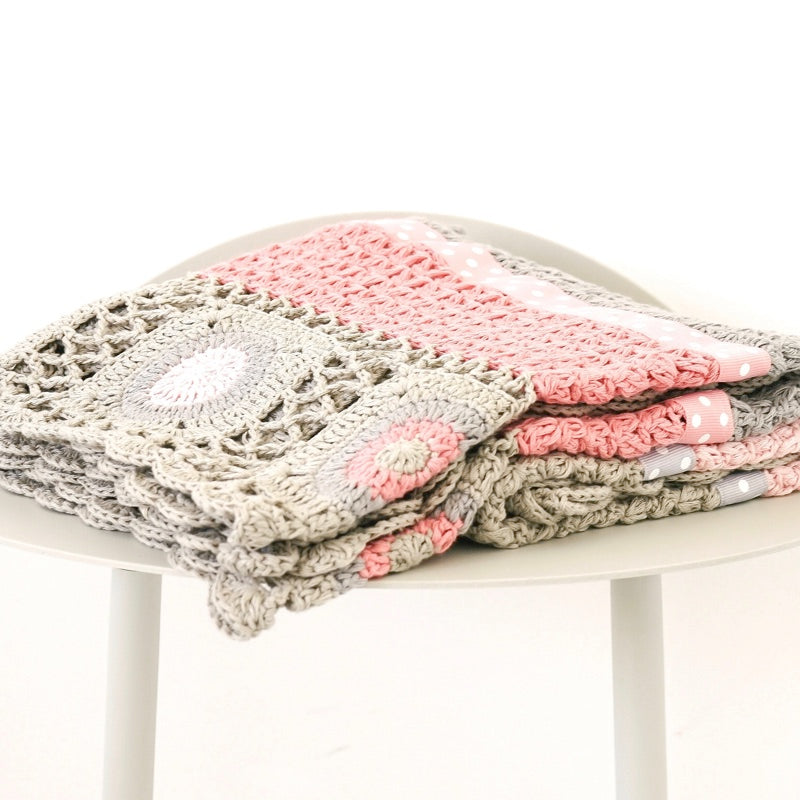 Dusty Pink Hand Crochet Blanket