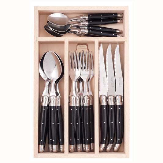 Debutant 24pce Black Cutlery Set