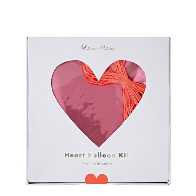 Pink Heart Foil Balloons 6 Set