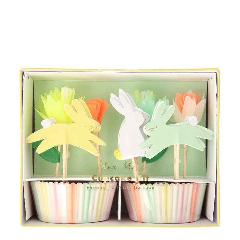 Floral Bunny Cupcake Kit 24 Set