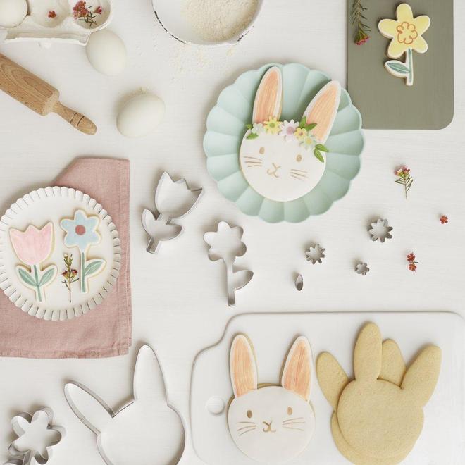 Floral Bunny Cookie Cutter Set