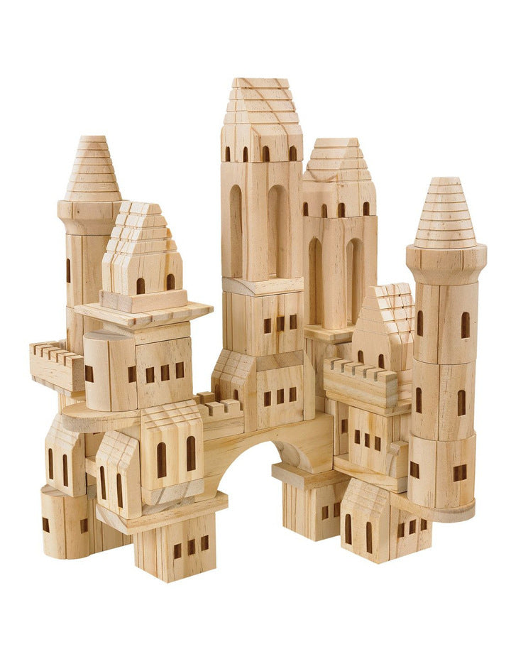 Wooden Toy Castle Blocks 75pc