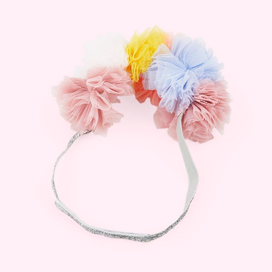 Meri Meri Coral & White Pom-Pom Garland One-Size