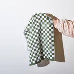 Hand Towel in Olive Green Check