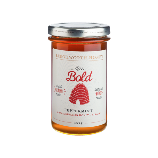 Bee Bold Peppermint Honey 350g Jar