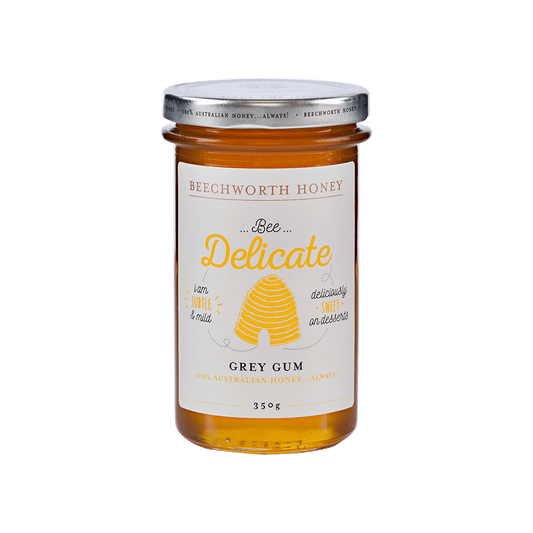 Bee Delicate Grey Gum Honey 350g Jar