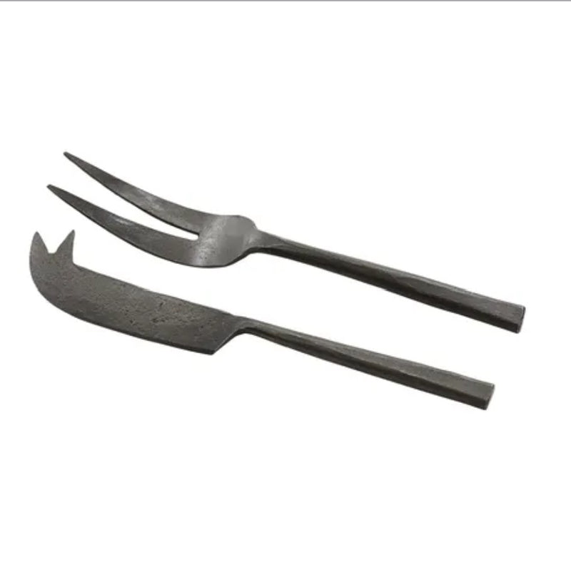 Brushed Black SS Fork/Knife Set