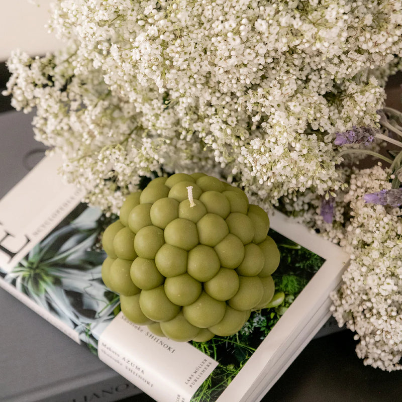 Olive Bubble Ball Candle