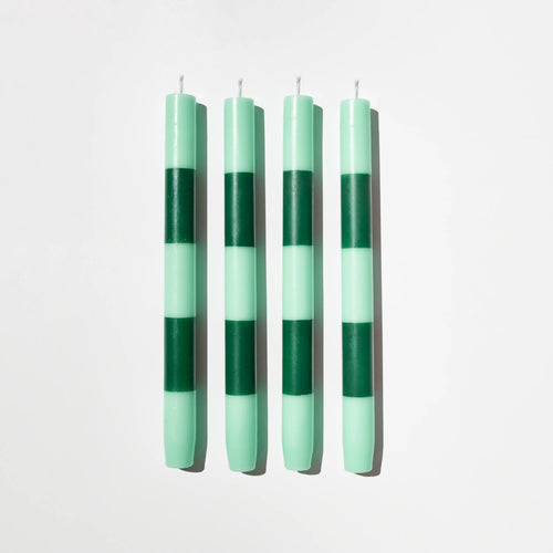 Stripe Candle Pack- Jade + Green