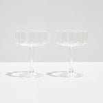 TWO WAVE COUPE GLASSES - CLEAR