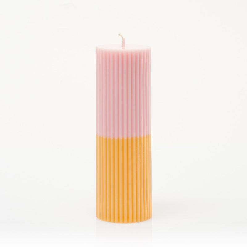 Two Tone Pillar Candle- Sunset