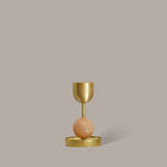 Beaded Fountain Brass Candle Holder - Coral Medium