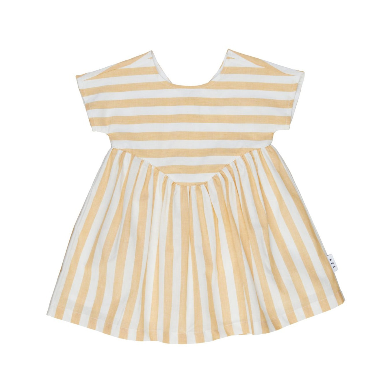 Yoke Dress- Golden Stripe