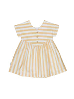 Yoke Dress- Golden Stripe