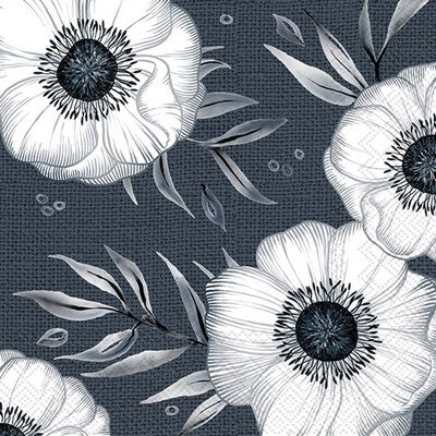 Luxe - Holly Stein Flowers Navy Lunch Napkins