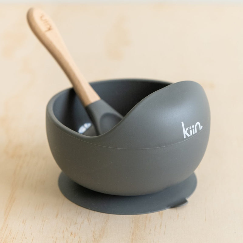 Silicone Bowl + Spoon- Storm