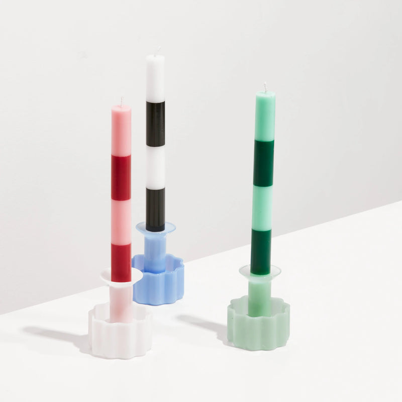 Stripe Candle Pack- Jade + Green