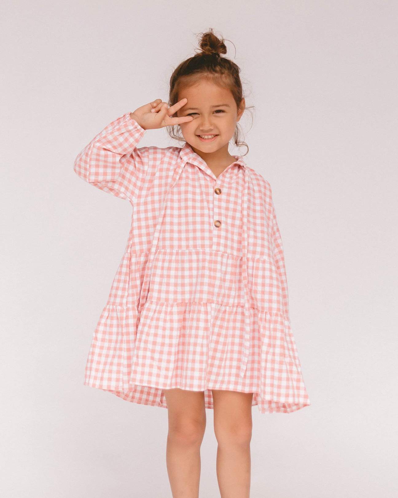 Kids Avalon Smock Dress- Candy Gingham