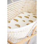 Organic Cotton + Bamboo Fitted Moses Basket Sheets - Rainbow