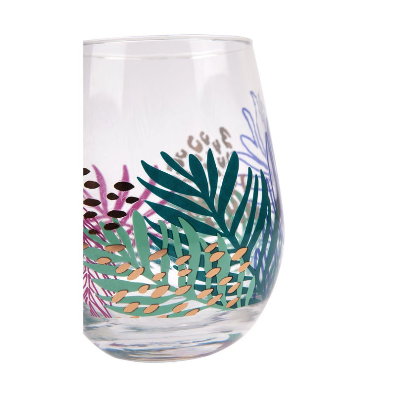 Stemless Cocktail Glasses- Electric Bloom