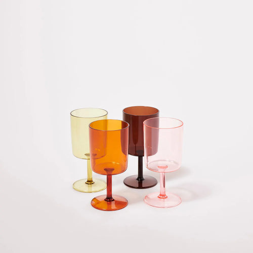 Poolside Wine Glass Multi Set of 4