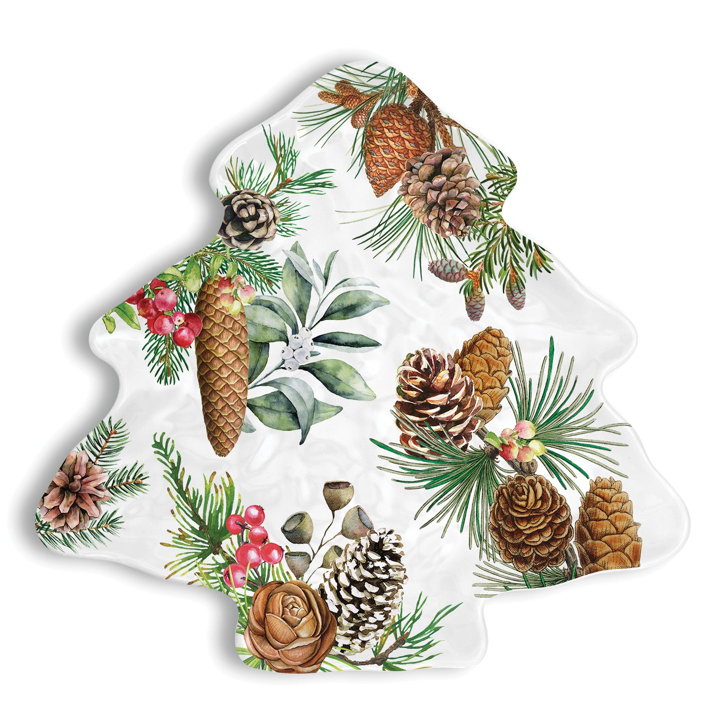 Melamine Tree Plate White Spruce