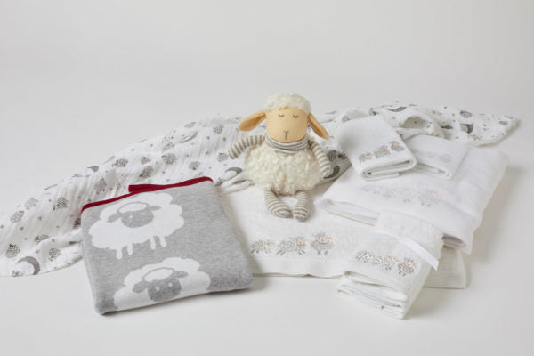 Sheep Print Cotton Muslin Wraps Set/2