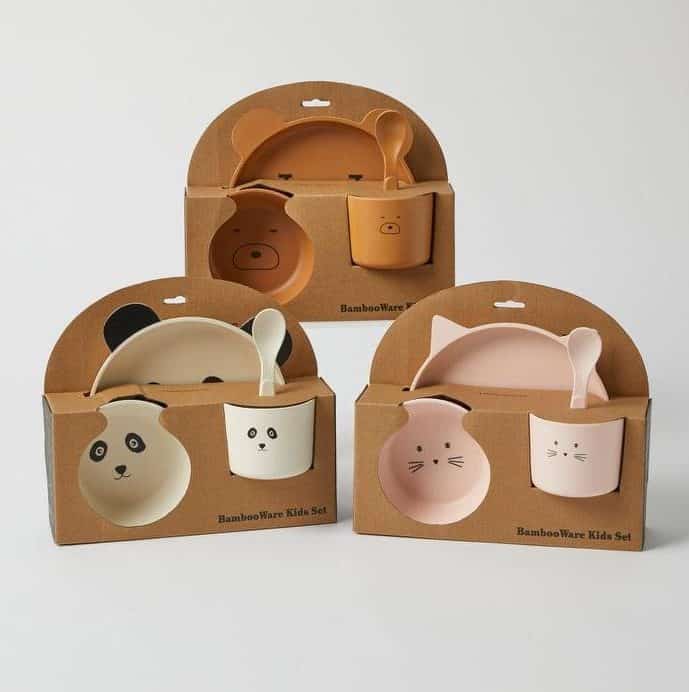 Animal Face Kids Bamboo Dinning Set