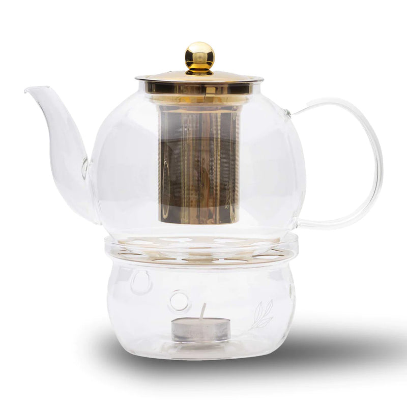 Glass and Gold Teapot Warmer