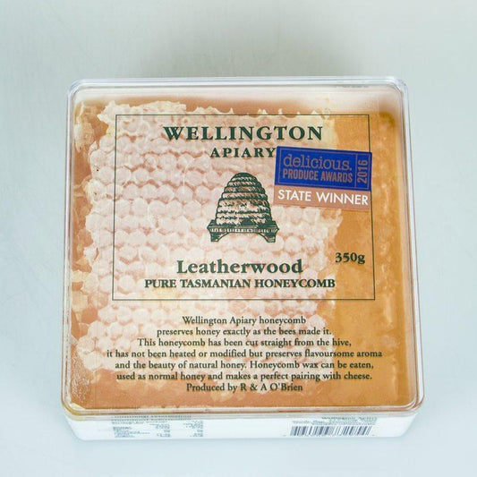 Wellington Apiary - Pure Tasmanian Honeycomb - Leatherwood - 350g