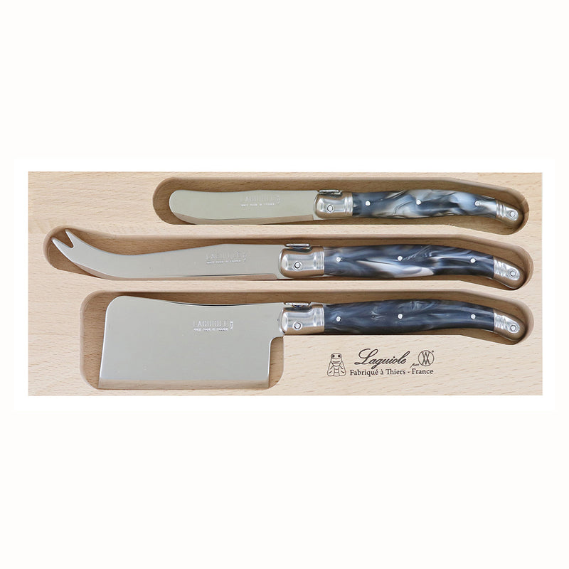 3pce Cheese Knife Marbled Grey