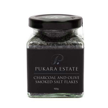 Pukara Charcoal and Olive Smoked Salt Flakes 100g