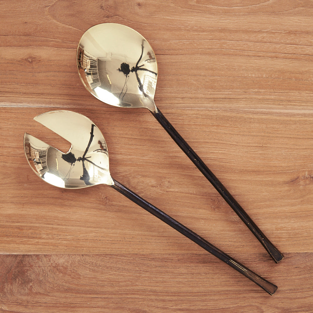 Ayu Brass Salad Servers