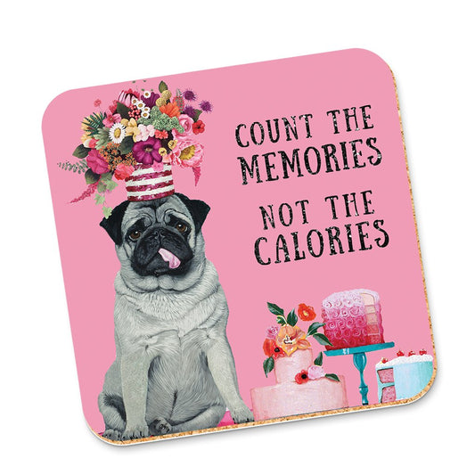 Corky Coaster Calorie Counting Pug