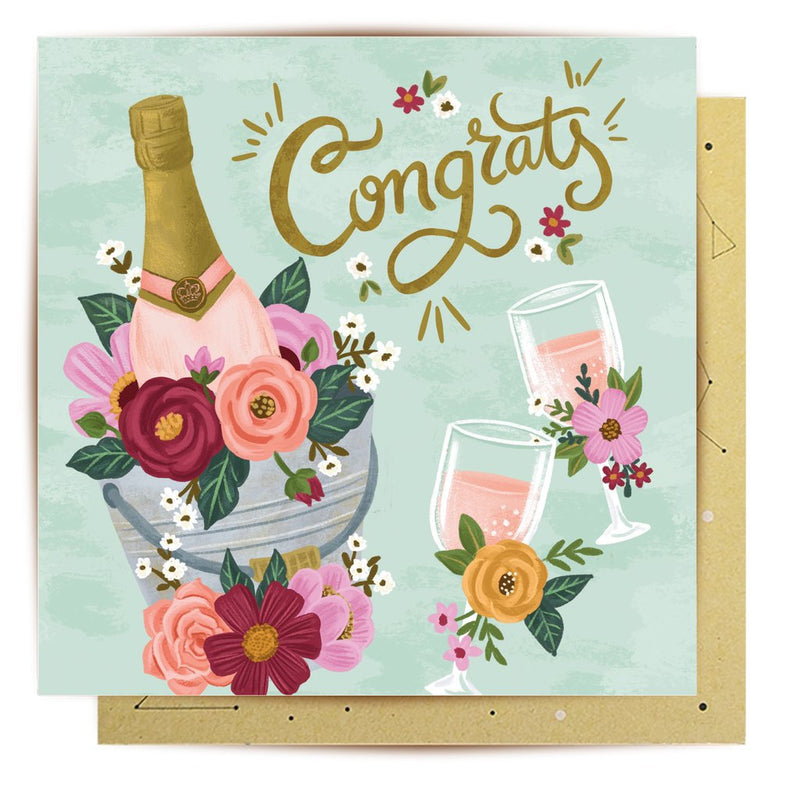 Greeting Card Bucket of Champagne