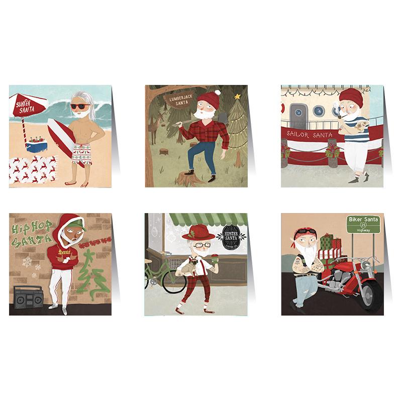 Card Set Modern Santas