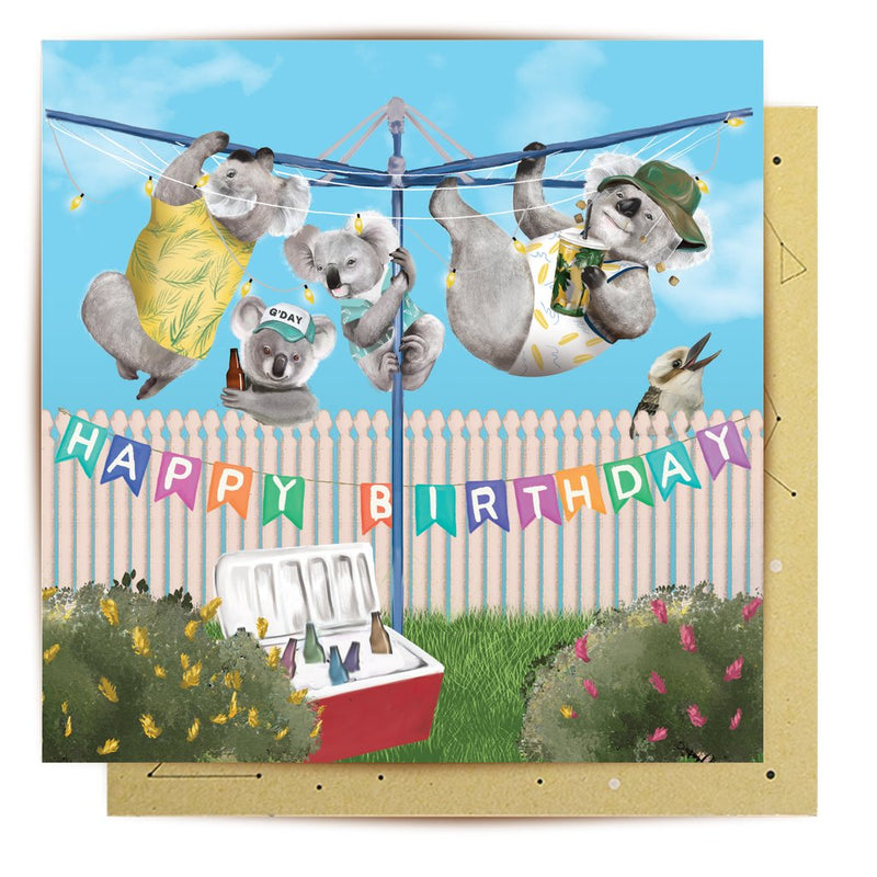 Greeting Card Hillshoist Koalas