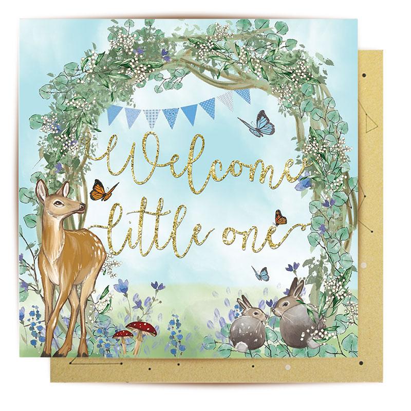 Greeting Card Welcome Baby Blue