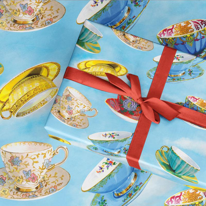 Wrapping Paper Teacups