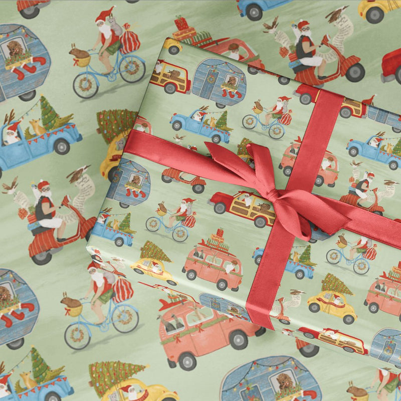 Wrapping Paper- Travelling Santas