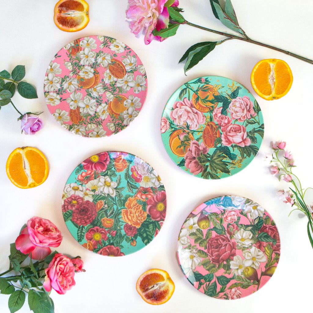 Plate Set Floral Explosion