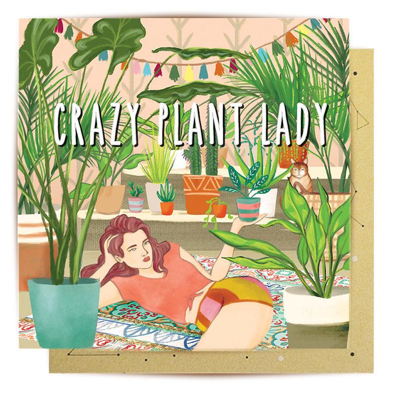 Greeting Card Crazy Plant Lady