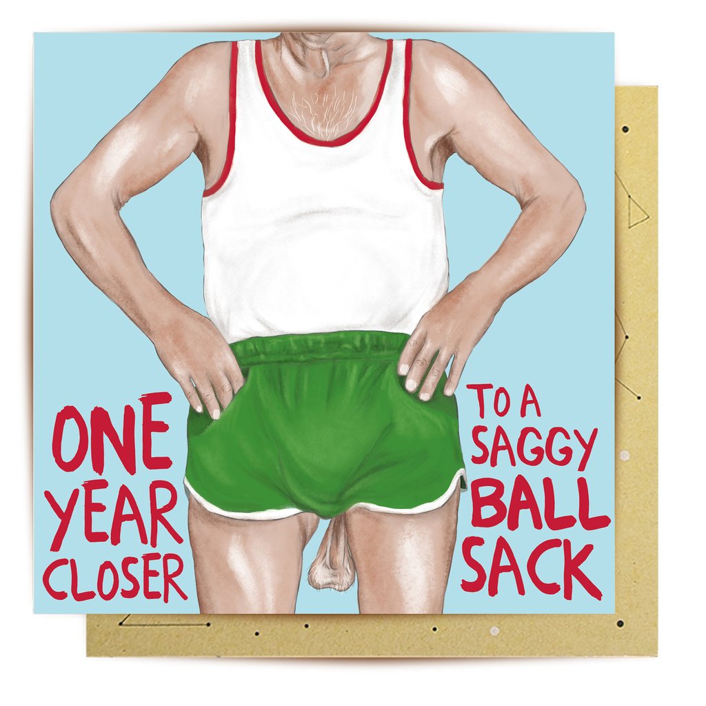 Greeting Card Old Man Ball Sack