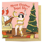 Greeting Card Tinsel Tits
