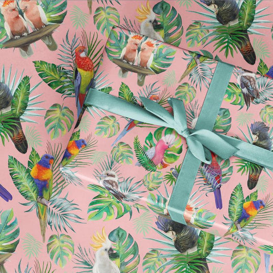 Wrapping Paper Tropical Birds