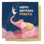 Greeting Card Princess And The Elephant